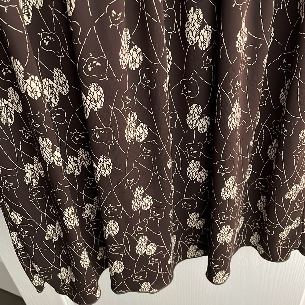 Max Studio Brown & Beige Design Split Short Sleev… - image 6